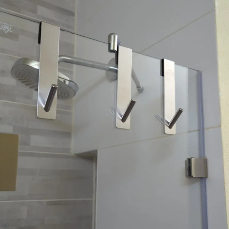 Stainless Steel Glass Shower Door Hanging Towel & Bathrobe Rack