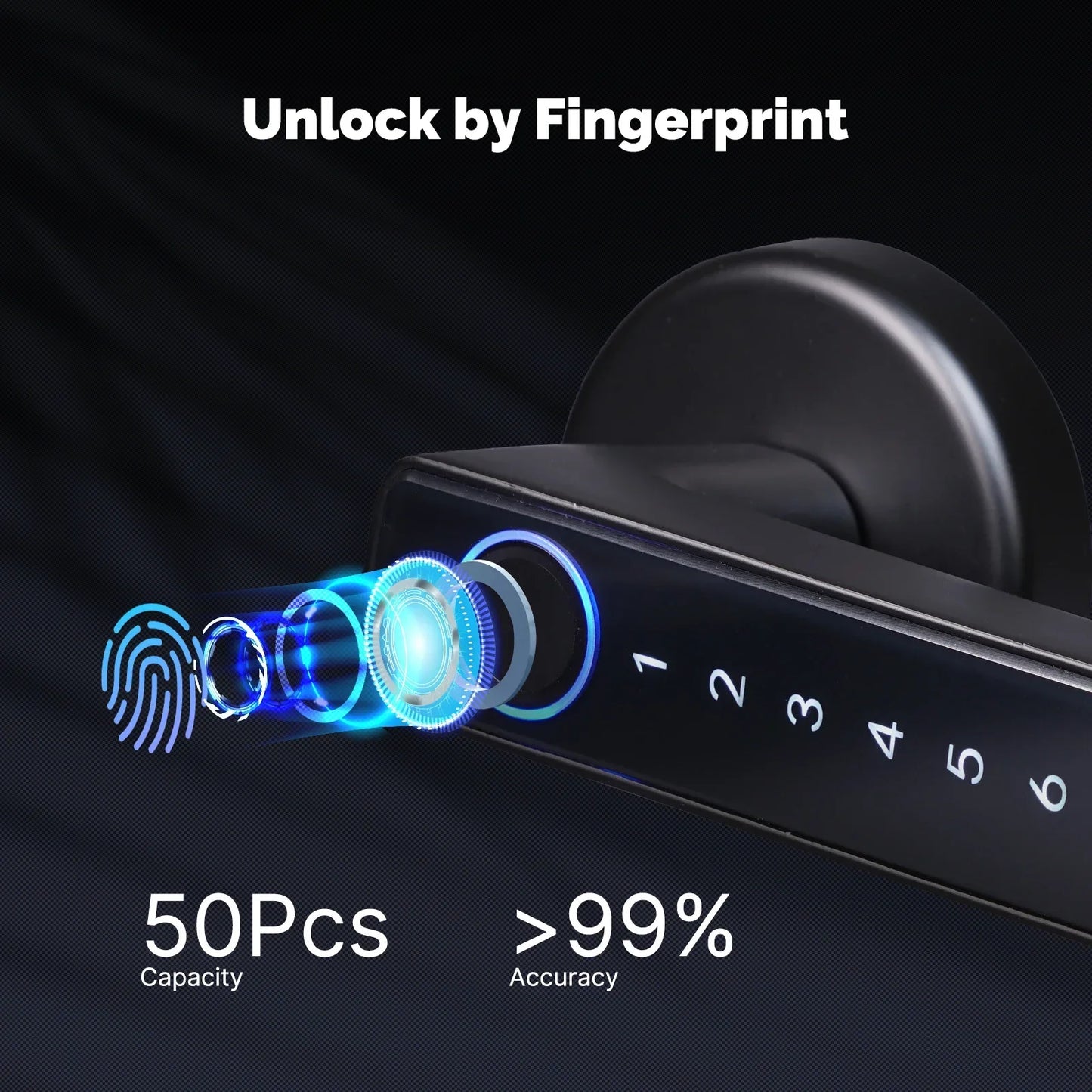 Password & Fingerprint Door Handle