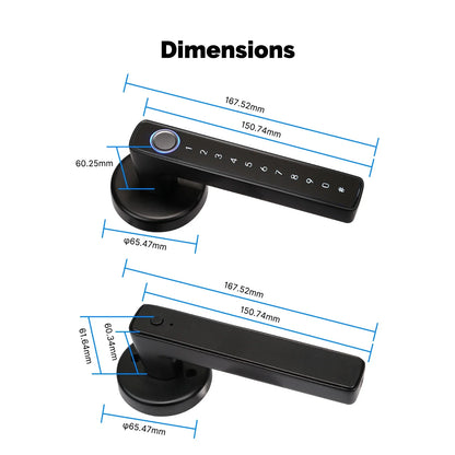 Password & Fingerprint Door Handle