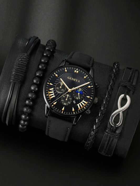 5PCS Men's Fashion Wrist Accessories Set