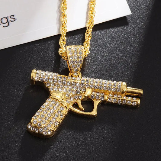 Iced Out Pistol Necklace