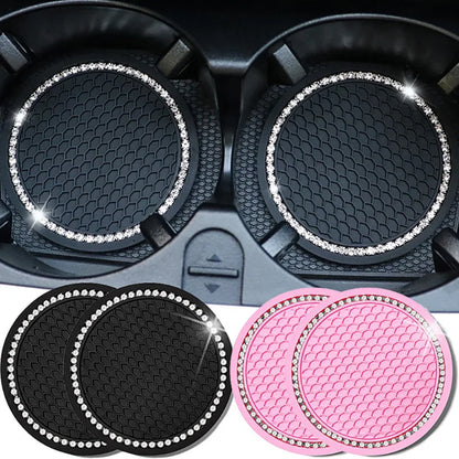 Diamond Rhinestone Rubber Mat for Cup Holder