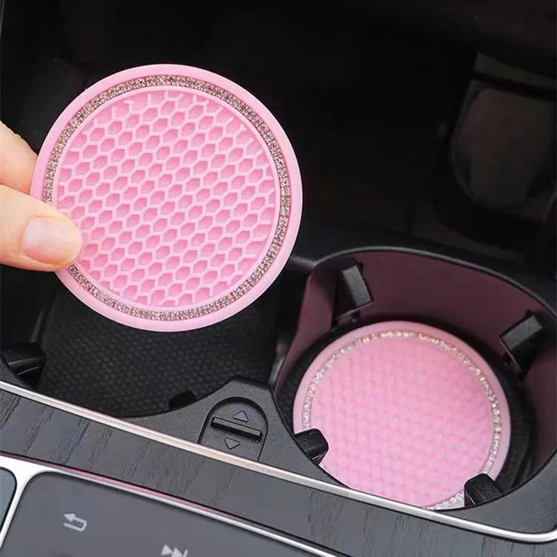 Diamond Rhinestone Rubber Mat for Cup Holder