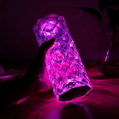 Rechargeable 16 Colors Rose LED Night Light Color Changing Crystal Touch Lamp