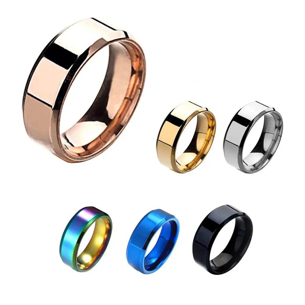 Men’s Stainless Steel Ring Solid Color