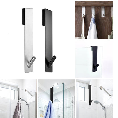 Stainless Steel Glass Shower Door Hanging Towel & Bathrobe Rack