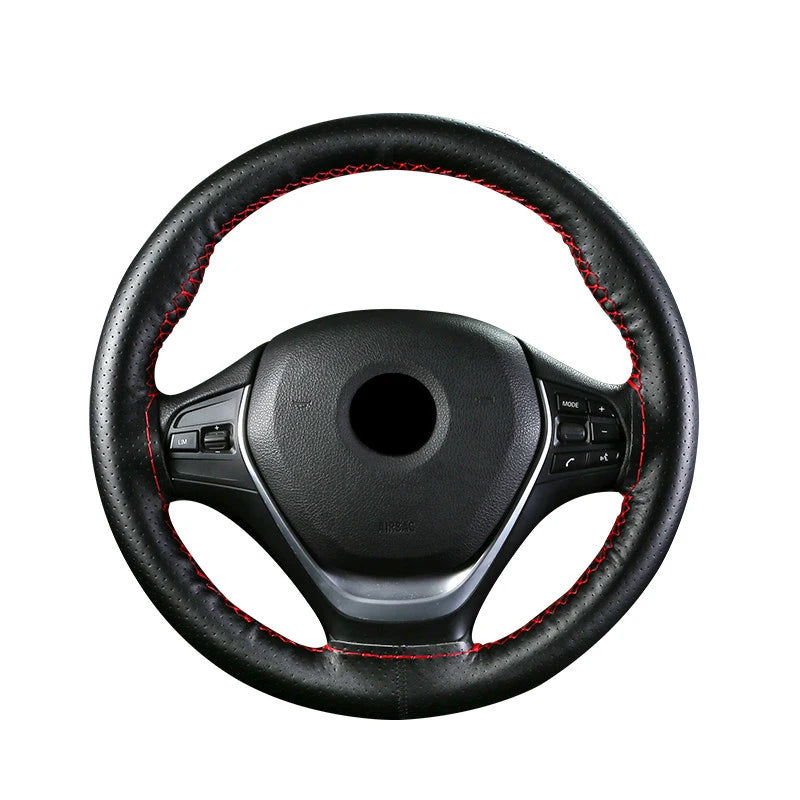 Microfiber Leather 38cm Car Steering Wheel Cover