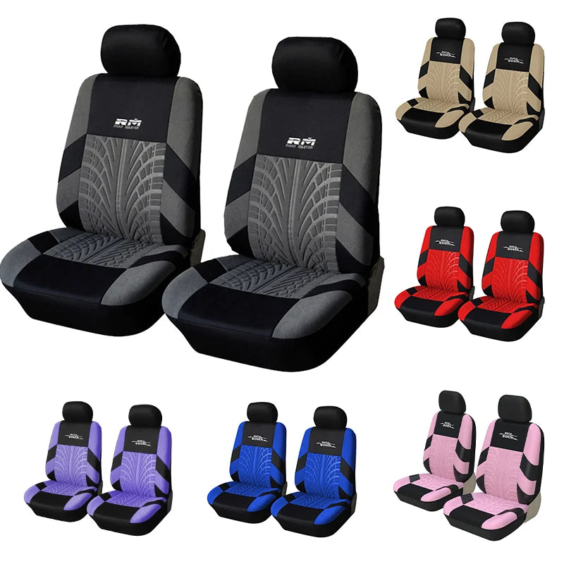 2pcs Universal Car Seat Cover Polyester Fabric Protect Seat Covers