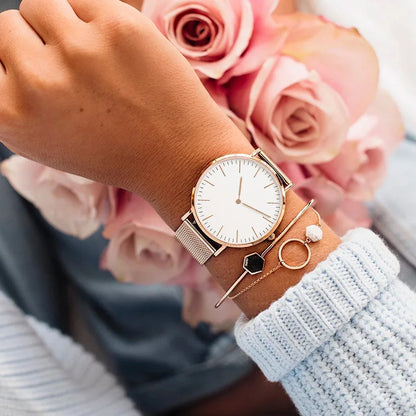 Luxury Rose Gold Watch Women Bracelet Watches