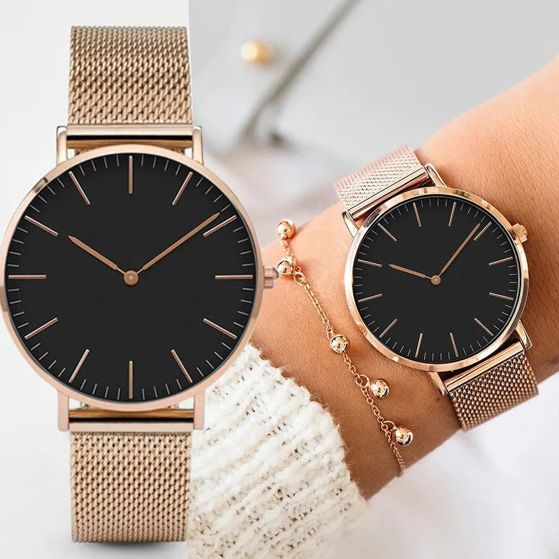 Luxury Rose Gold Watch Women Bracelet Watches